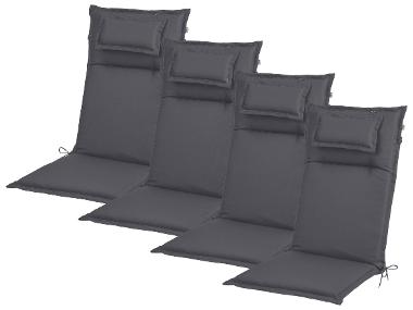 home Sada potahů na křeslo Toronto s podhlavníkem, 120 x 50 x 7,5 cm,4dílná, antracitová