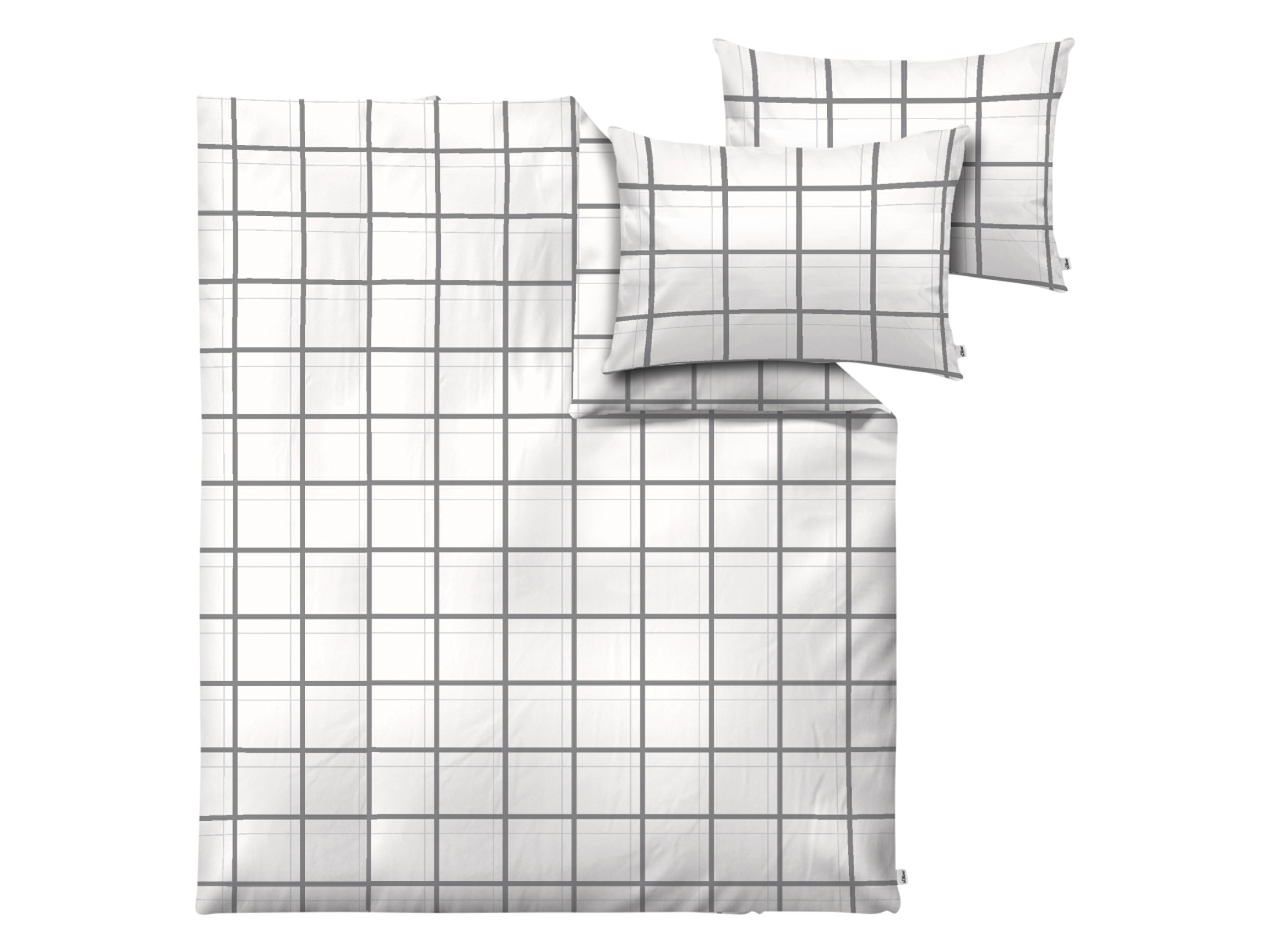 s.Oliver Saténové ložní povlečení, 240 x 220 cm (bílá/šedá)