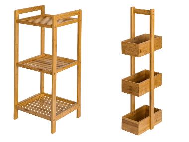 Bambusový regál se 3 koši / Bambusový regál