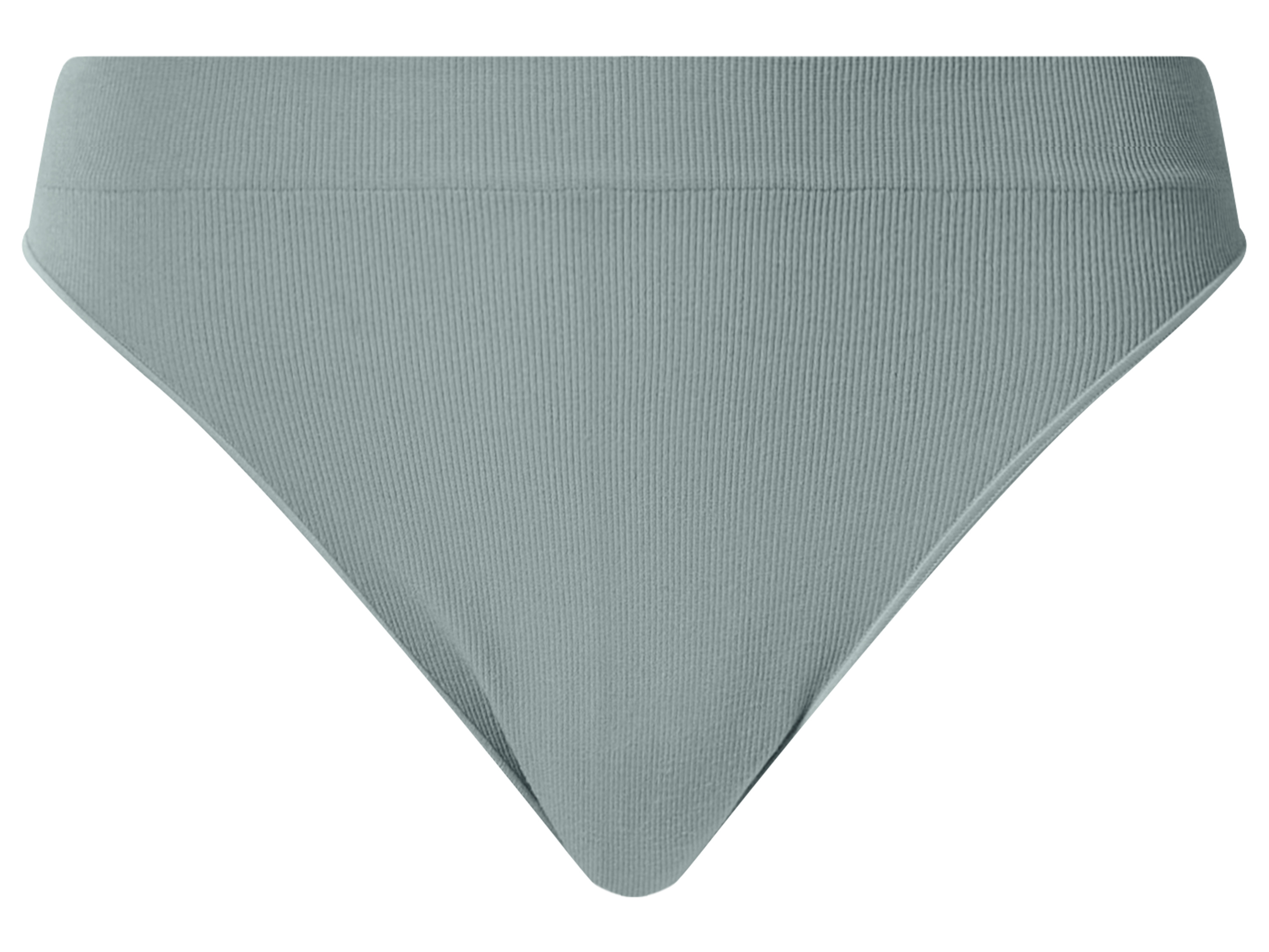 Esmara® Dámské bezešvé vroubkované kalhotky Tanga, 3 kusy (zelená, M(40/42))