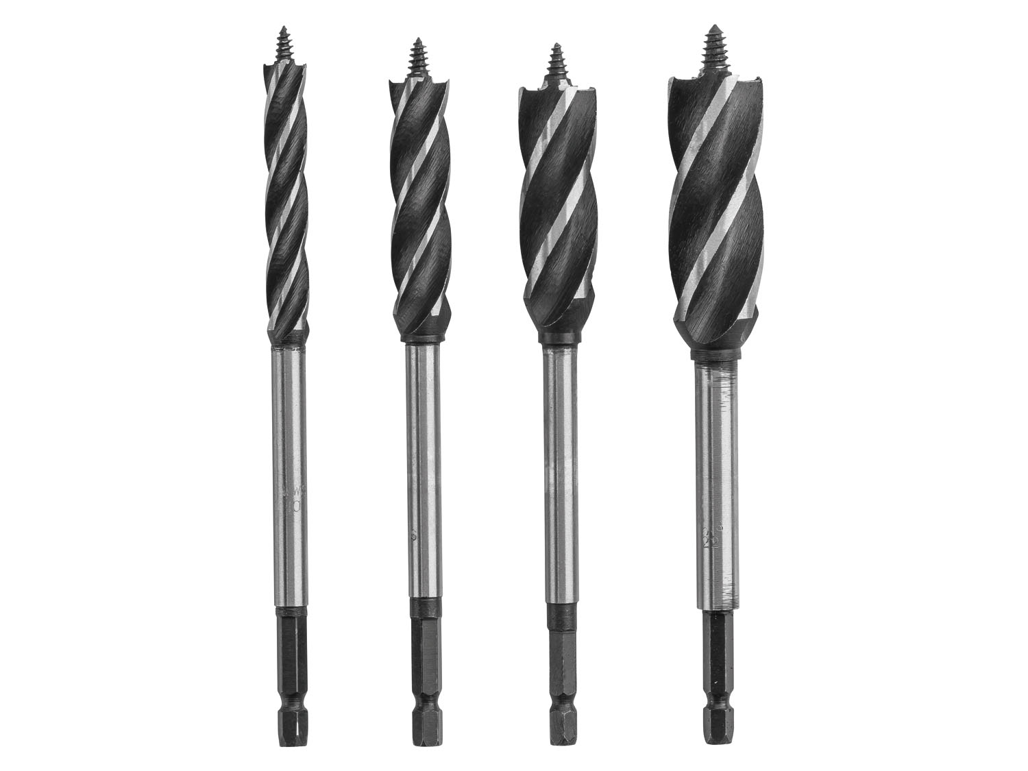 Parkside® Sada spirálových vrtáků (sada se středicím hrotem, 4dílná)