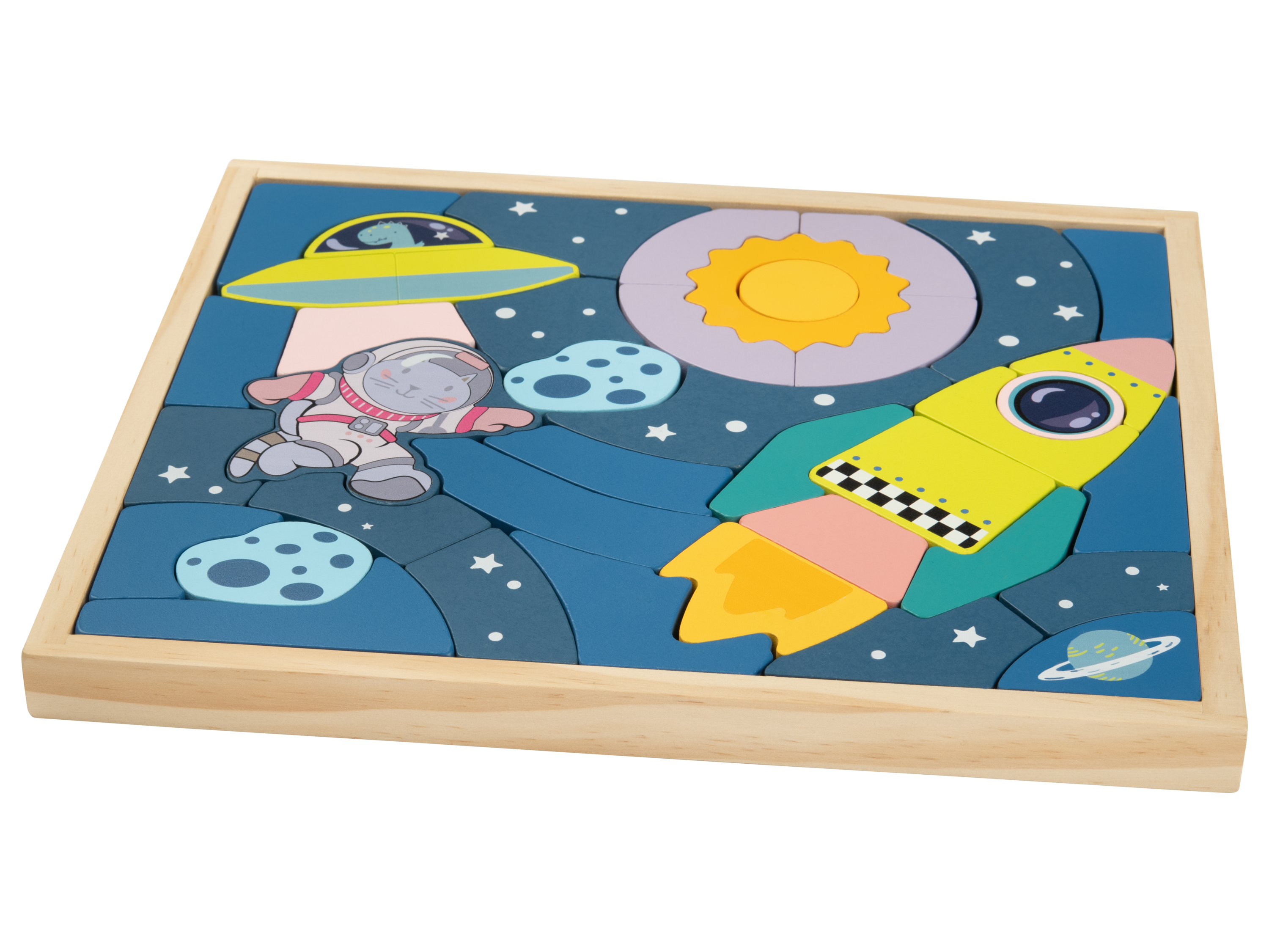 Playtive Deska s aktivitami / Vesmírné puzzle (puzzle)