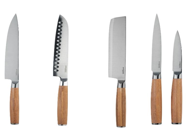 Kuchyňské nože SilverCrest se dřevěnými rukojeťmi.