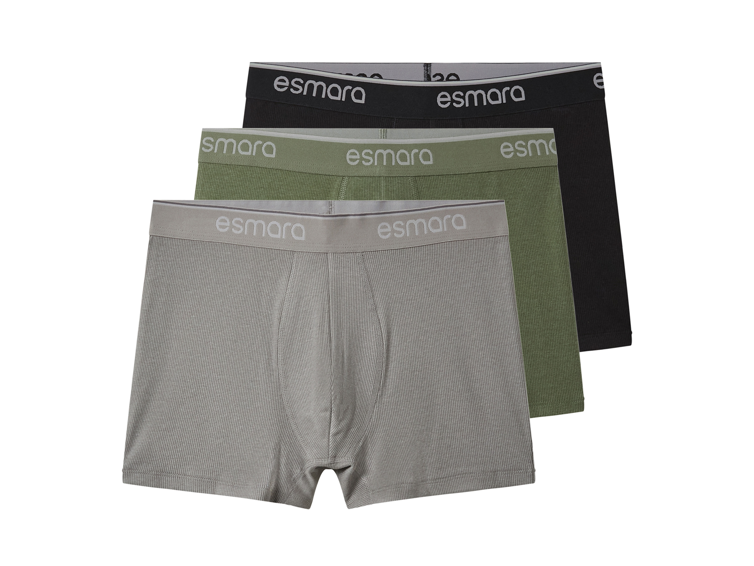 esmara Men Pánské boxerky, 3 kusy (černá/zelená/šedá, 8/Xxl)