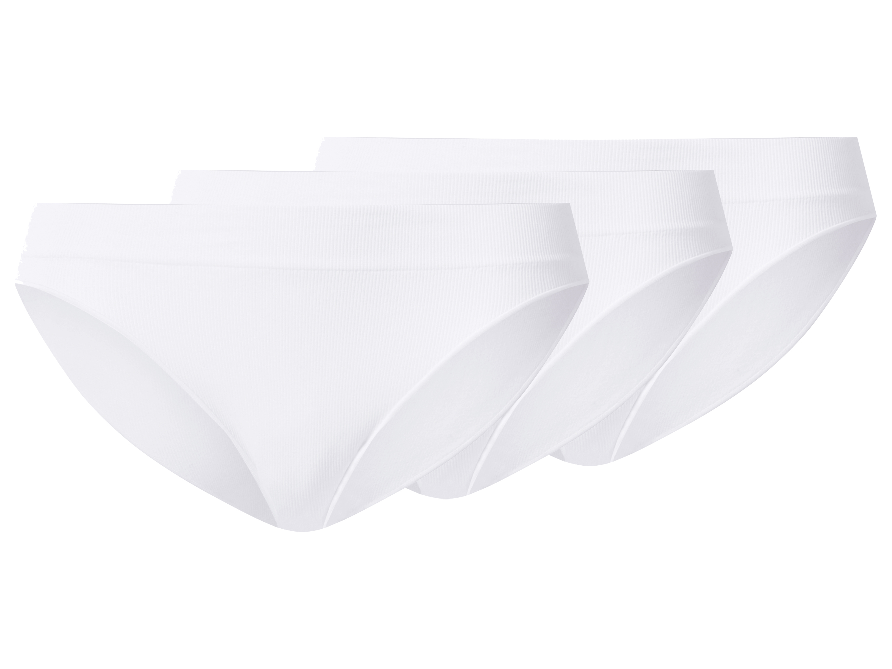 esmara® Dámské bezešvé vroubkované kalhotky, 3 kusy (bílá, L(44/46))