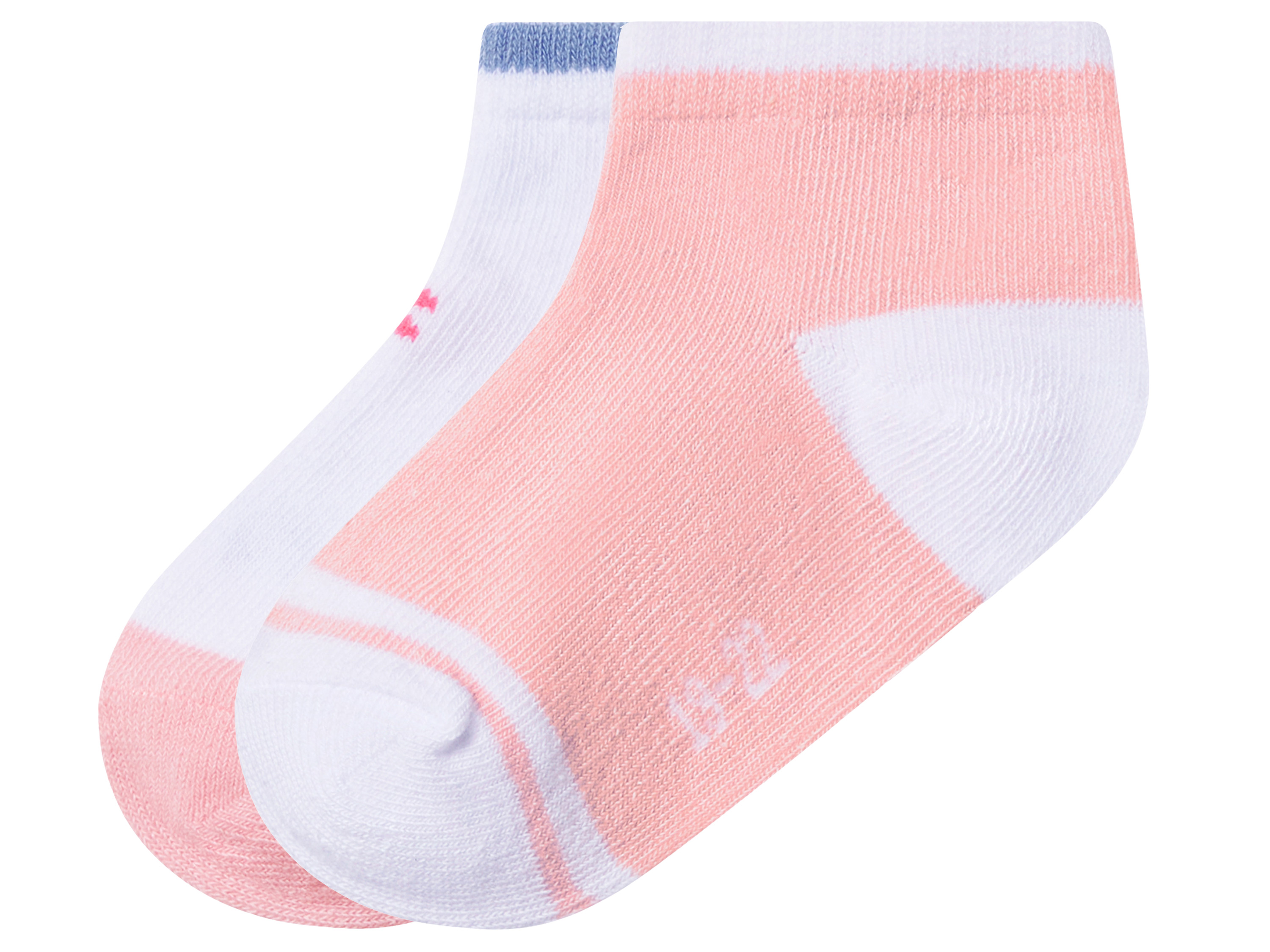 lupilu® Dětské ponožky s BIO bavlnou, 2 páry (květiny/růžová/bílá, 19/22)