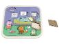 Dřevěné puzzle Peppa Pig s postavičkami a předměty z ložnice.