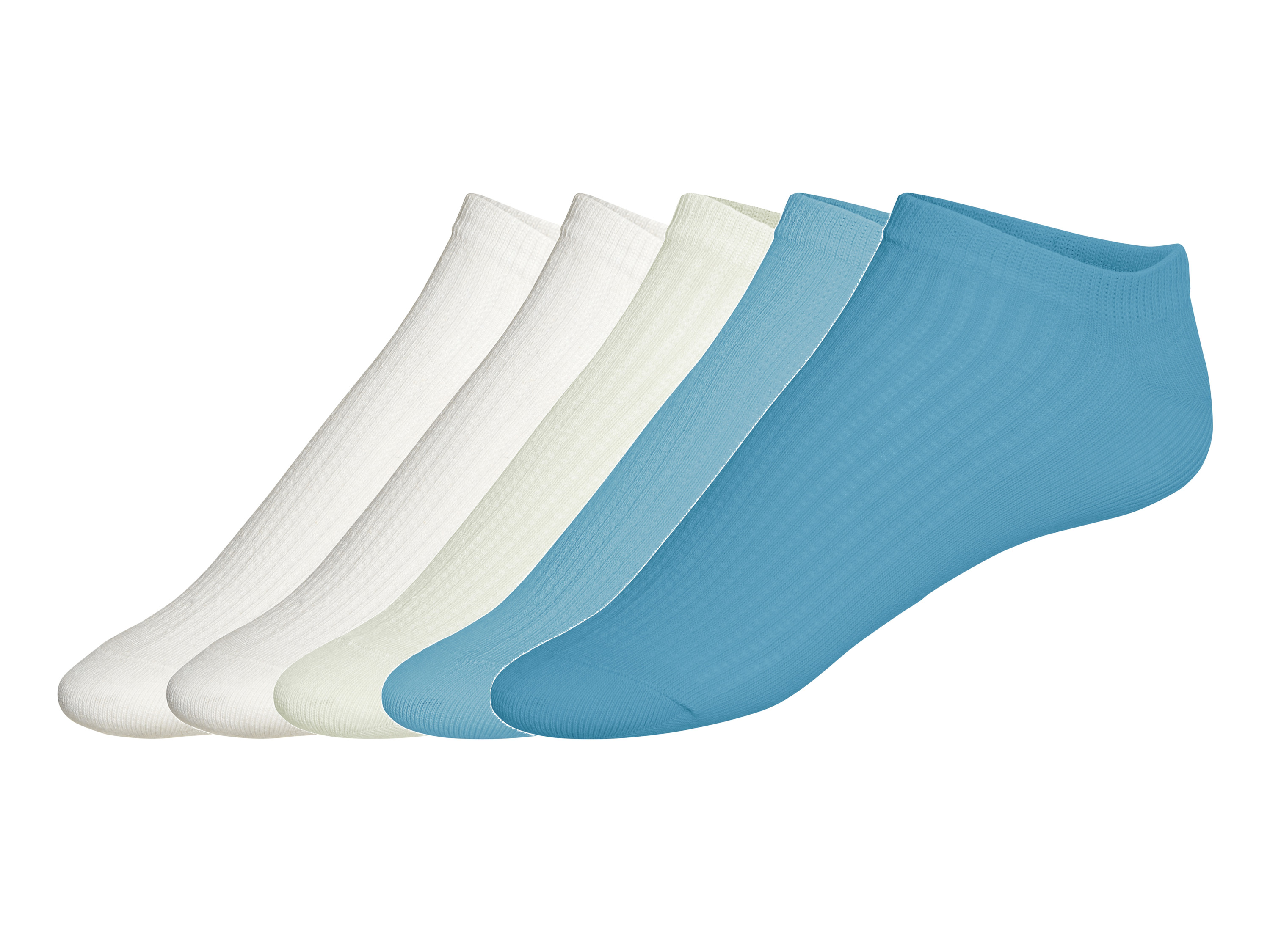 esmara® Dámské nízké ponožky s BIO bavlnou, 5 párů (krémová/modrá/šedá, 39-42)