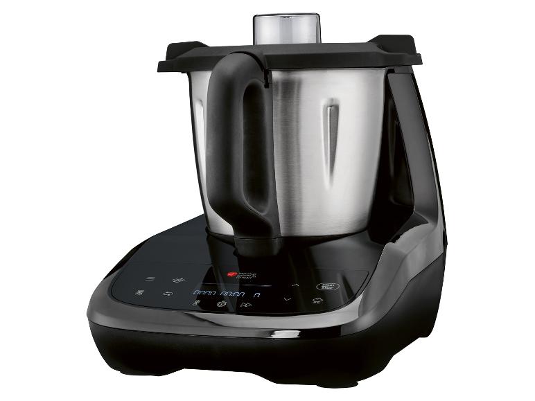 Kuchyňský robot Monsieur Cuisine Compact v černé a ocelové barvě.