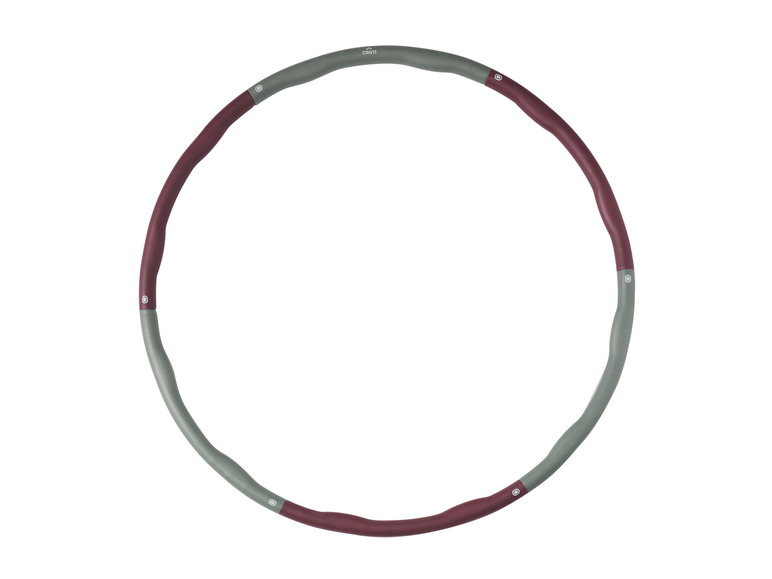 Zelený a fialový fitness hula hoop značky Crivit.