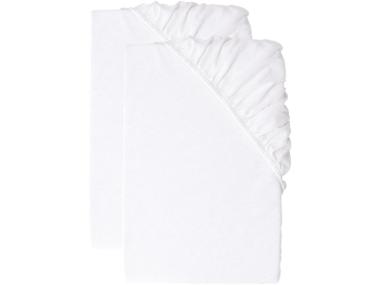 Sada napínacích prostěradel z jemného flanelu, 90-100 x 200 cm, bílá, 2dílná