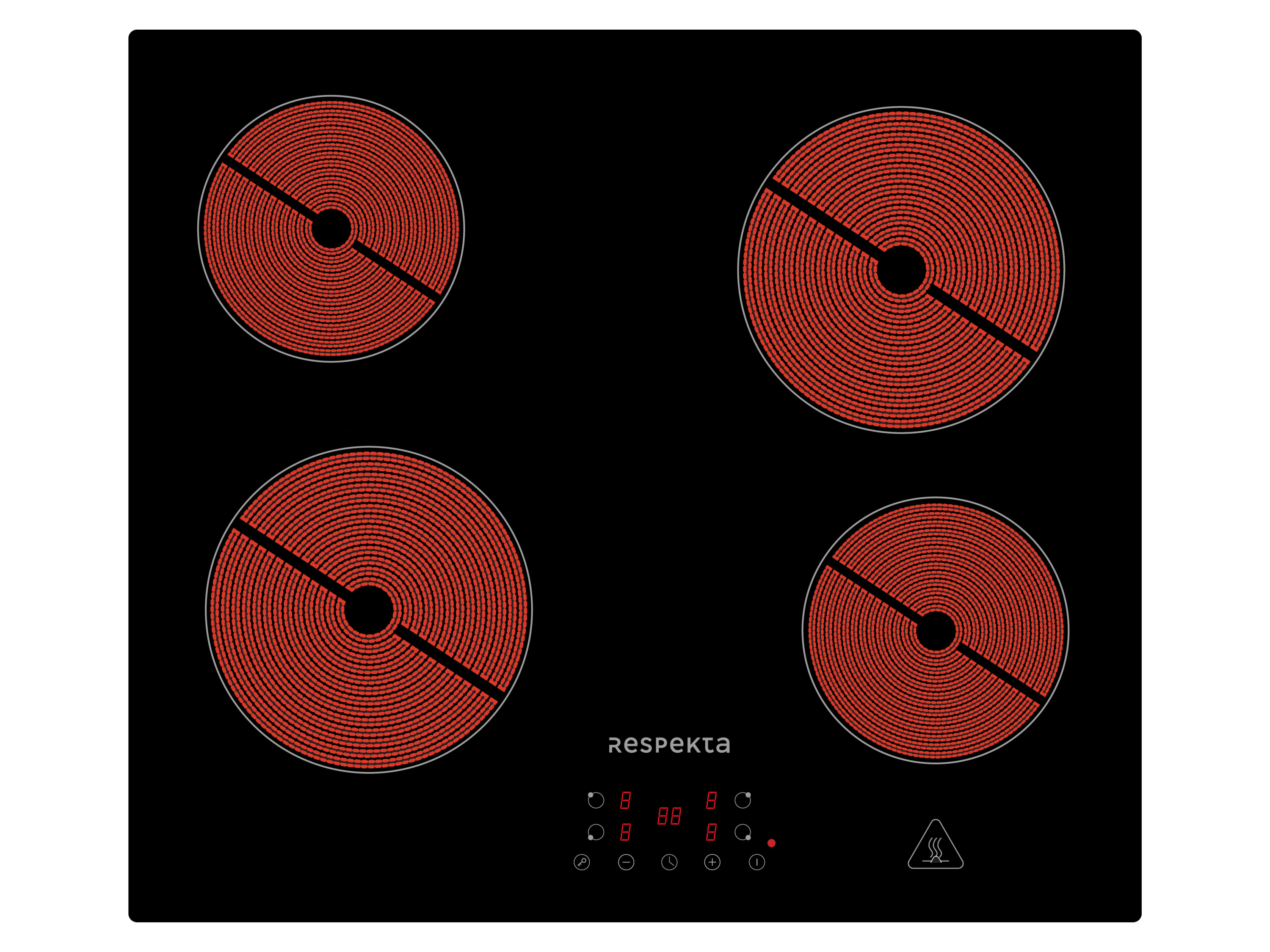 Respekta Sklokeramická varná deska, bezrámová (Šířka: 59 cm, černá)
