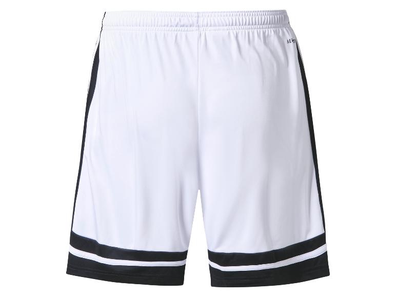 Bílé sportovní šortky Adidas s černými detaily.