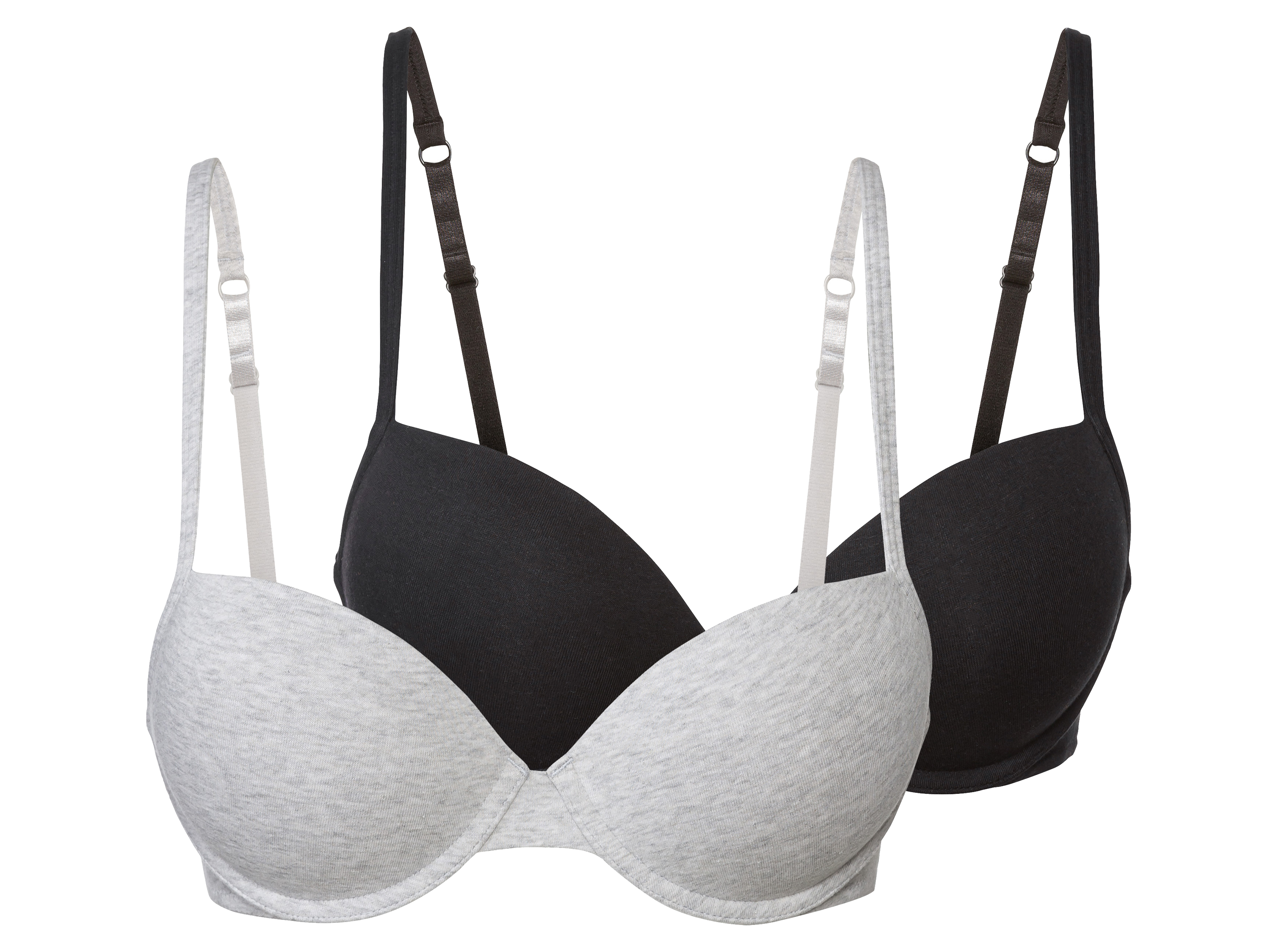 esmara® Dámská podprsenka, 2 kusy (černá/šedá, 85C)