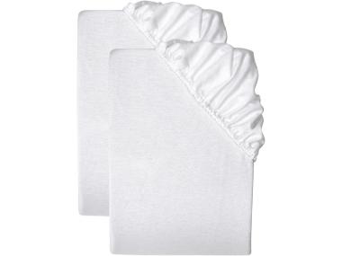Sada napínacích prostěradel z jemného flanelu, 90-100 x 200 cm, bílá, 2dílná
