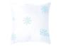 Bílý polštář Cold Touch se sněhovými vločkami.