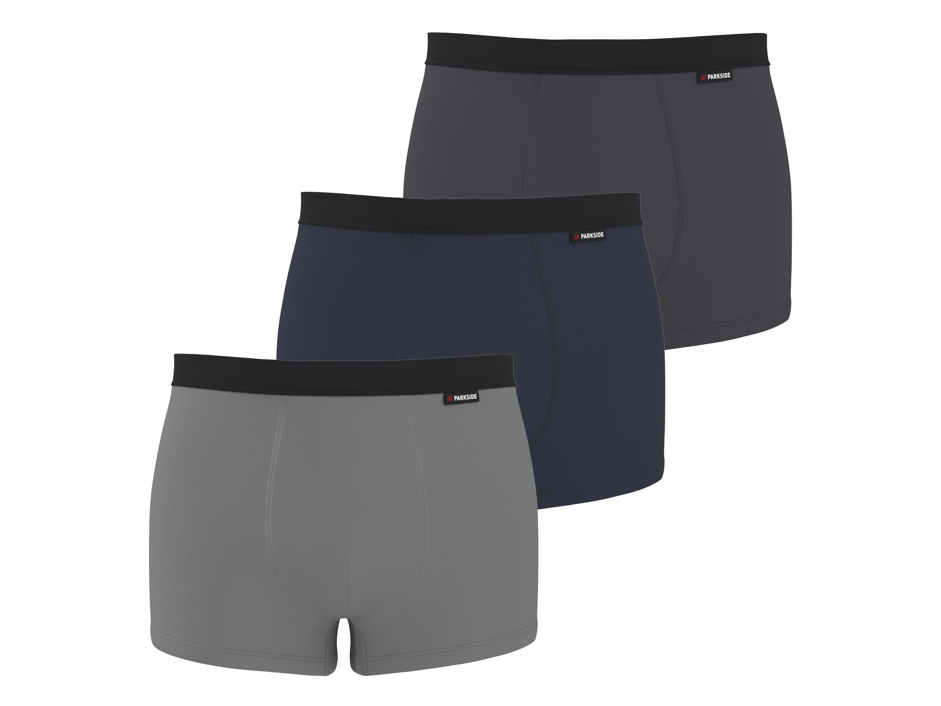 Parkside® Pánské boxerky, 3 kusy (tmavě modrá/šedá/světle šedá, 6/L)