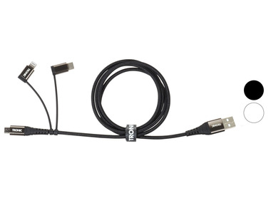 TRONIC Nabíjecí a datový kabel 3 v 1, Lightning®, USB-C, micro USB, 480 Mbps, 1 m