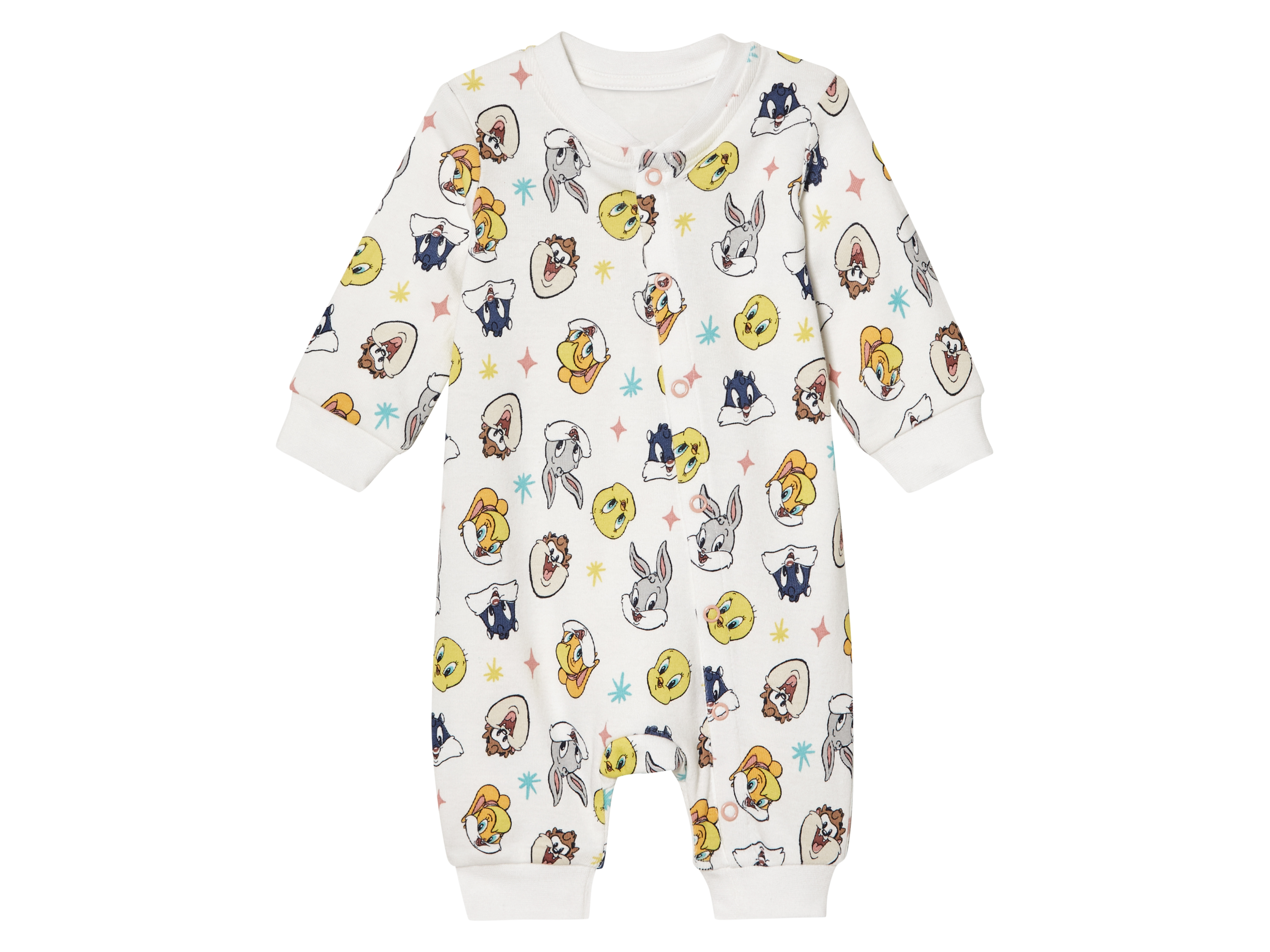 Dívčí overal na spaní s BIO bavlnou (bílá, 62/68)