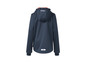 Tmavě modrá softshellová bunda s kapucí.