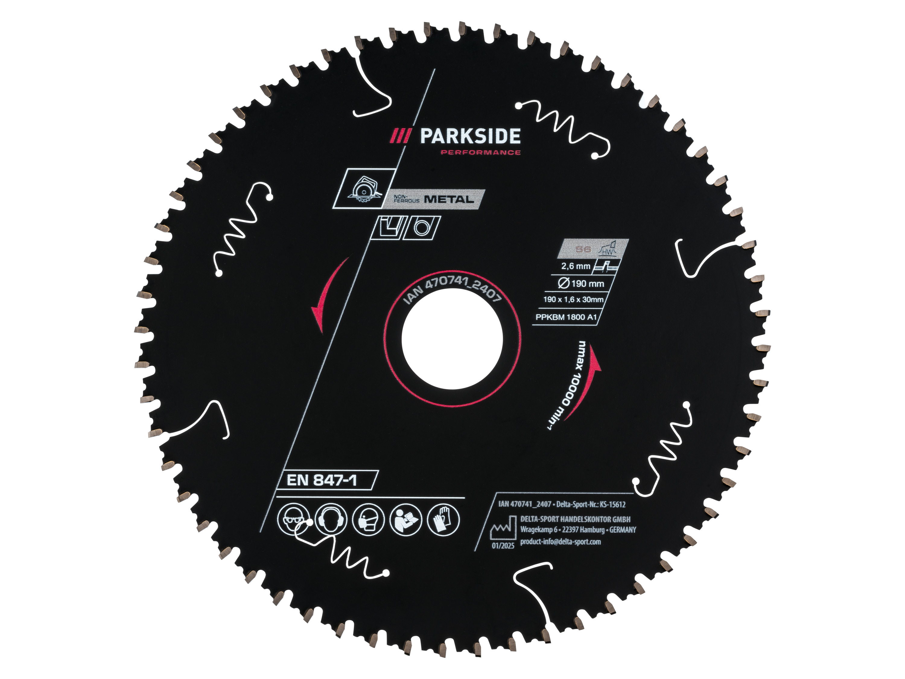 Parkside Performance® Pilový kotouč pro ruční okružní pilu Ppksbs A1 (hliník)