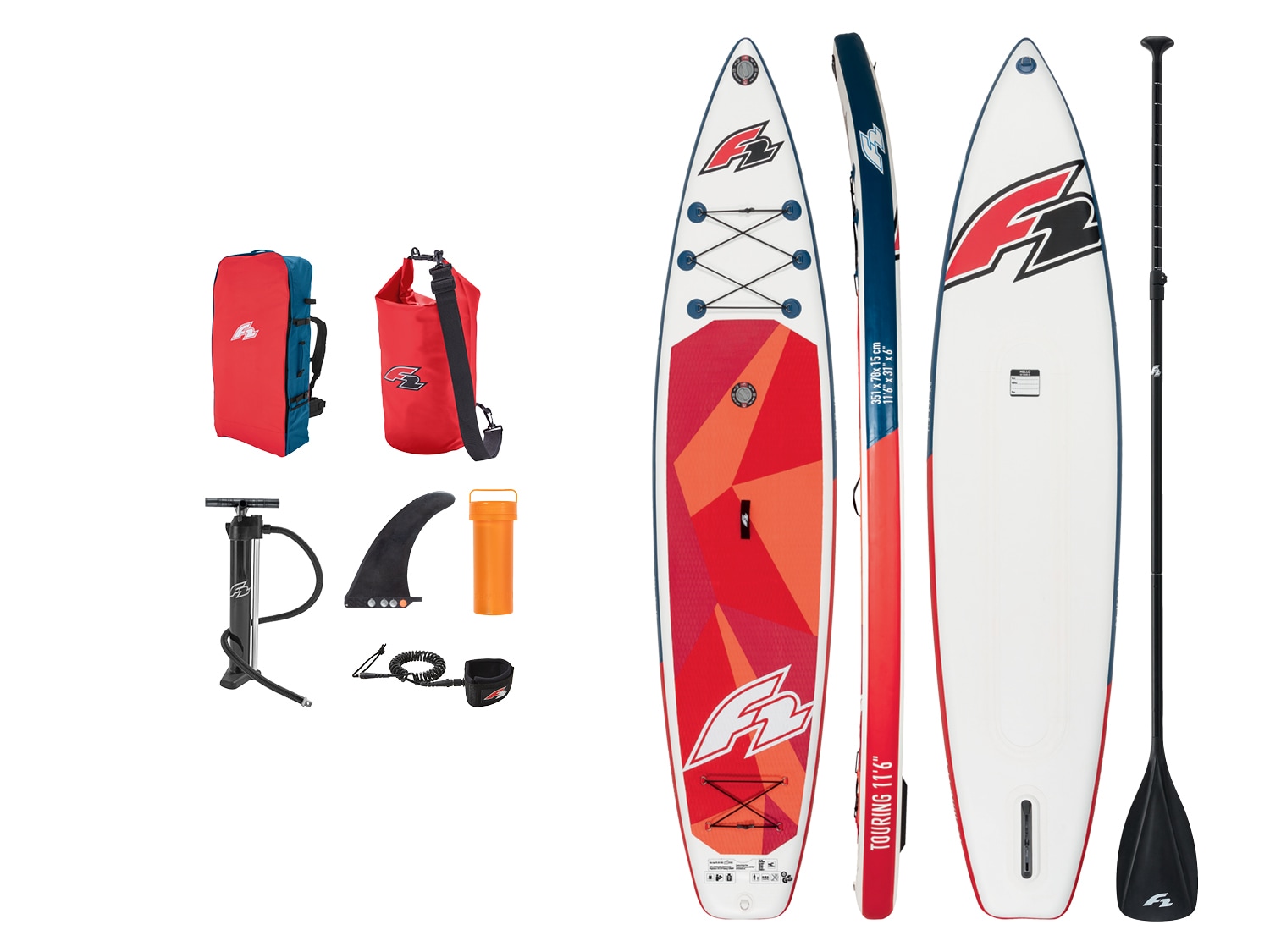 F2 Dvoukomorový paddleboard Touring 11'6"