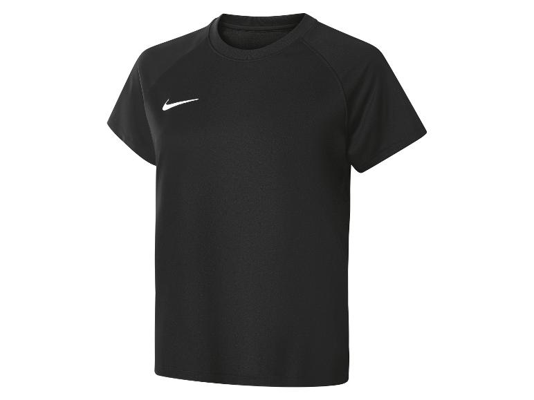 Černé sportovní tričko s krátkým rukávem, kulatým výstřihem a bílým logem na hrudi.