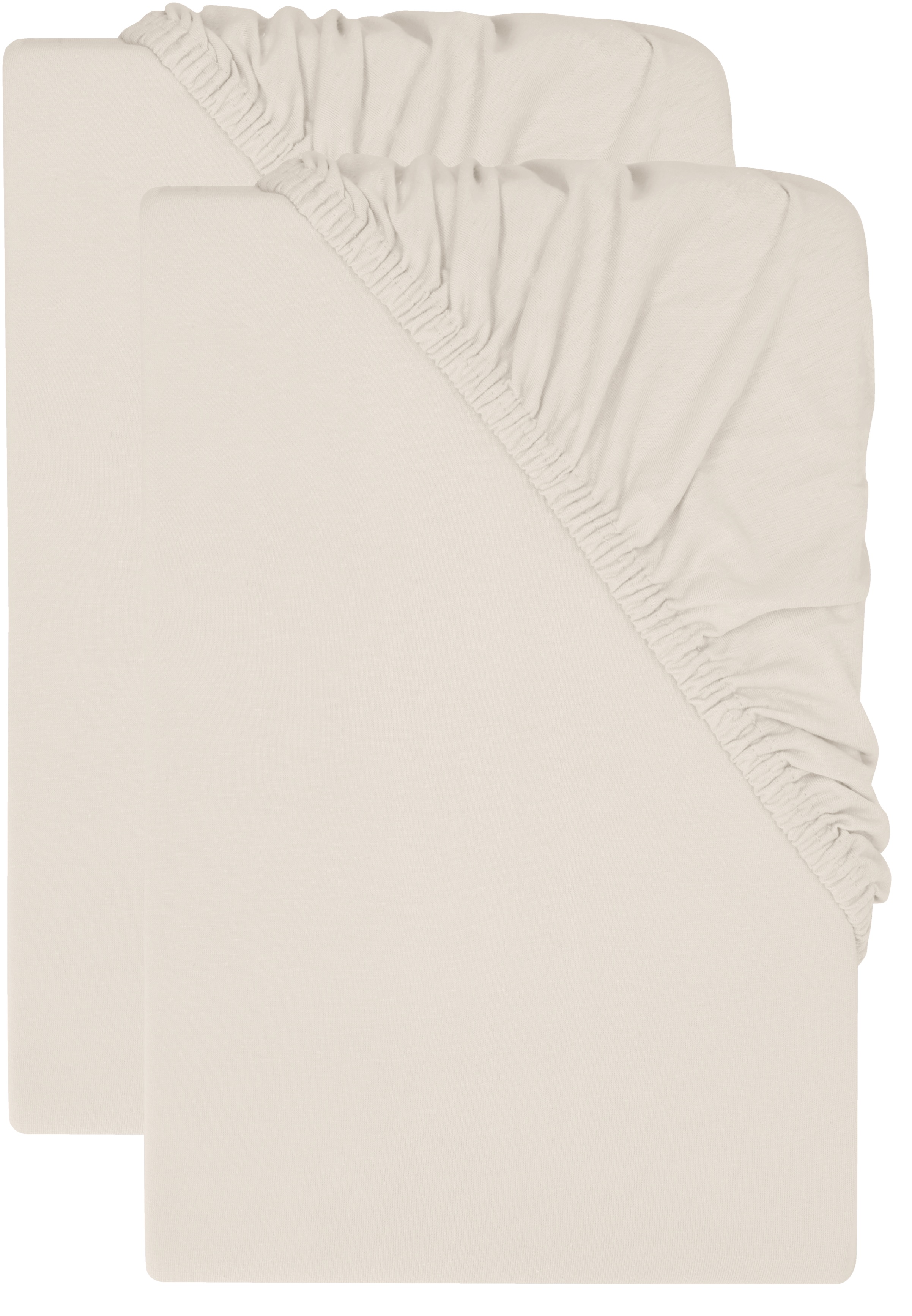 Livarno® Sada žerzejových napínacích prostěradel s podílem lnu, 90–100 x 200 cm, 2dílná, písková