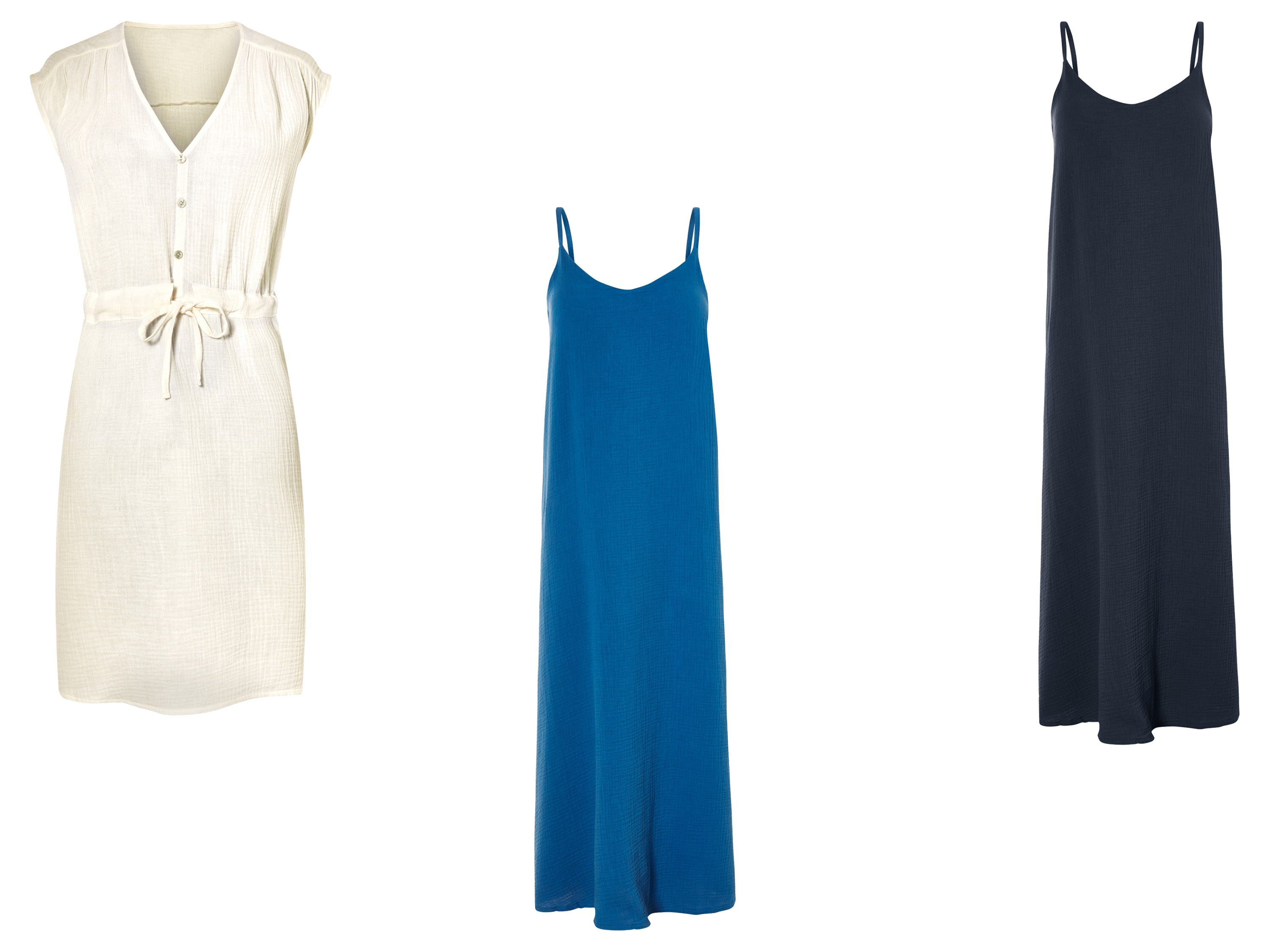 Dlouhé a krátké šaty, boho a minimalistický styl.