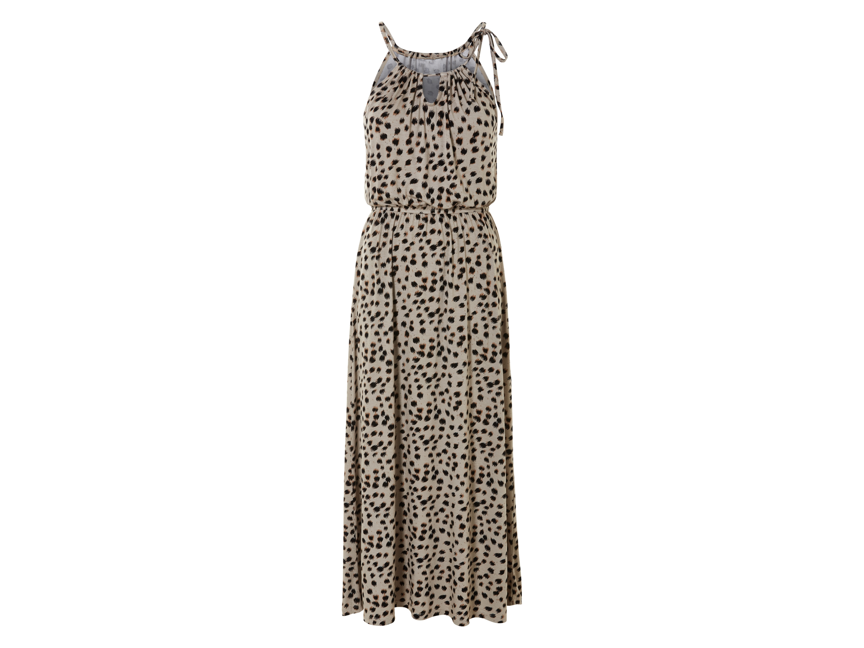 esmara® Dámské maxi šaty (béžová/černá, L(44/46))