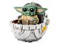 Figurka LEGO Star Wars The Mandalorian, Grogu (Baby Yoda) v jeho vznášejícím se kočárku.