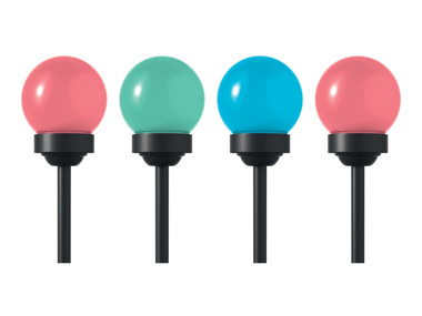 LIVARNO home Sada solárních LED svítidel, Ø 15 cm, 4dílná, RGB