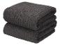 Dva tmavě šedé, složené ručníky s žebrovanou texturou