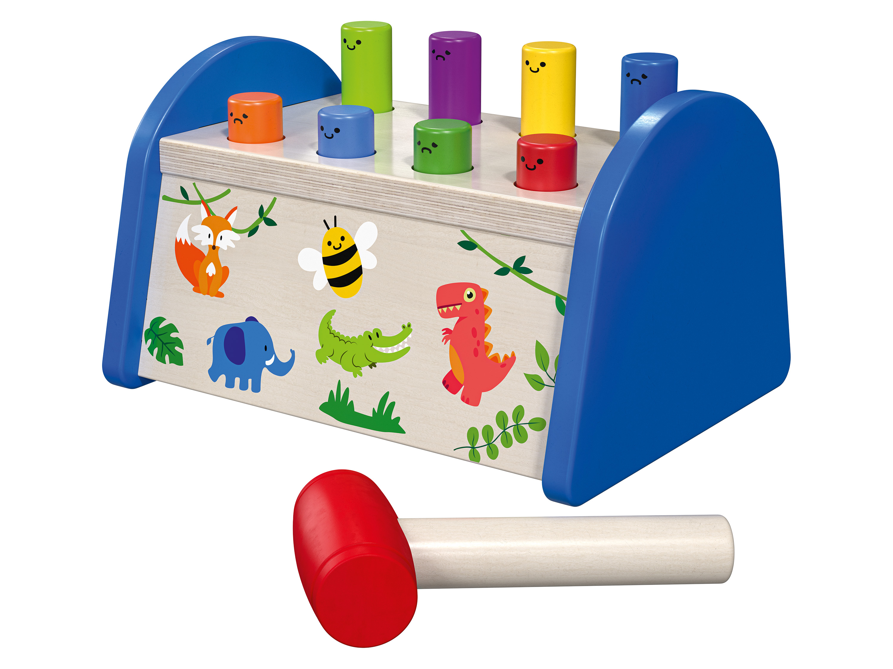 Playtive Dřevěná výuková hra (ponk na zatloukání)
