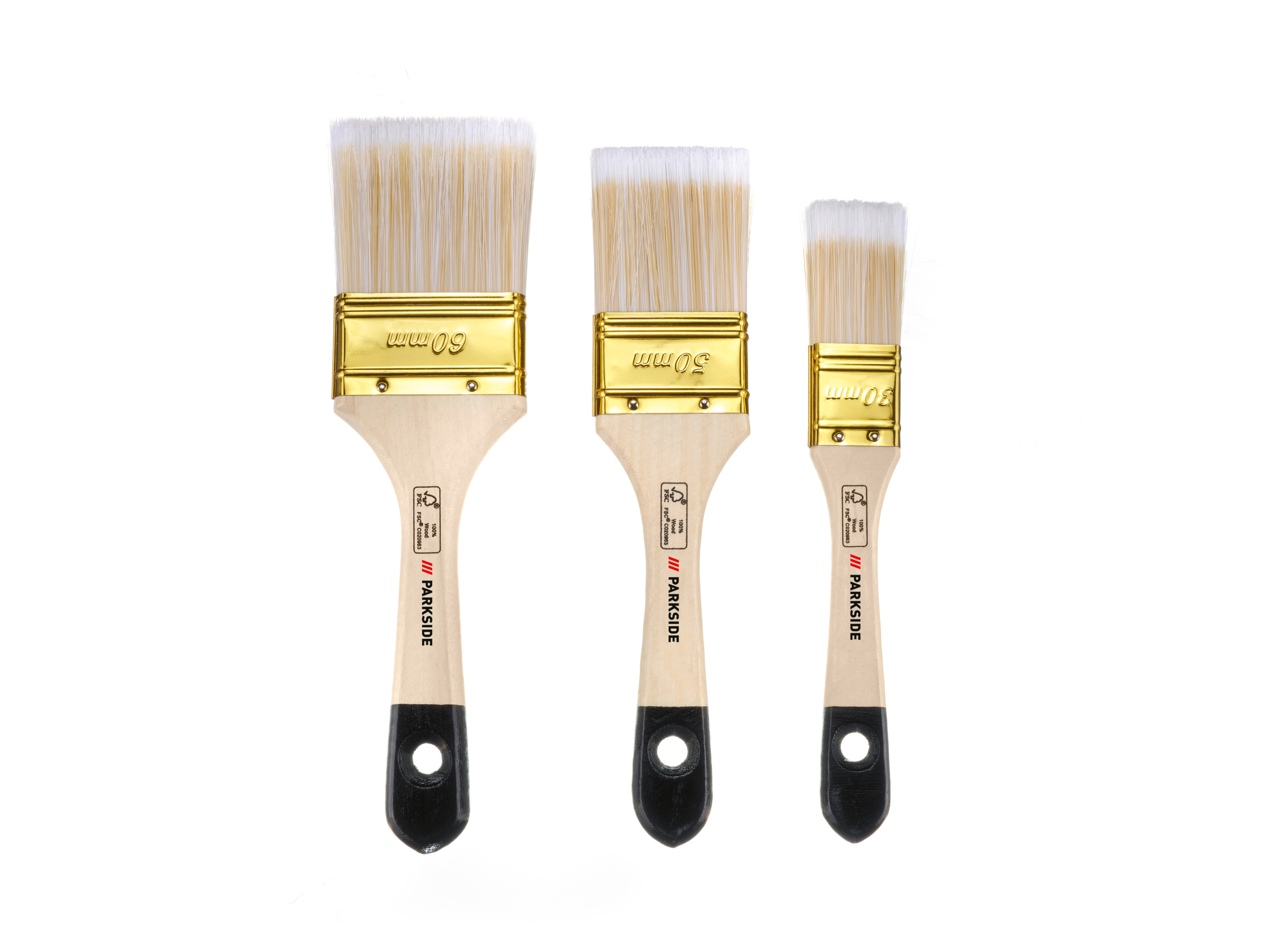 Parkside® Sada štětců, 3dílná (akryl)
