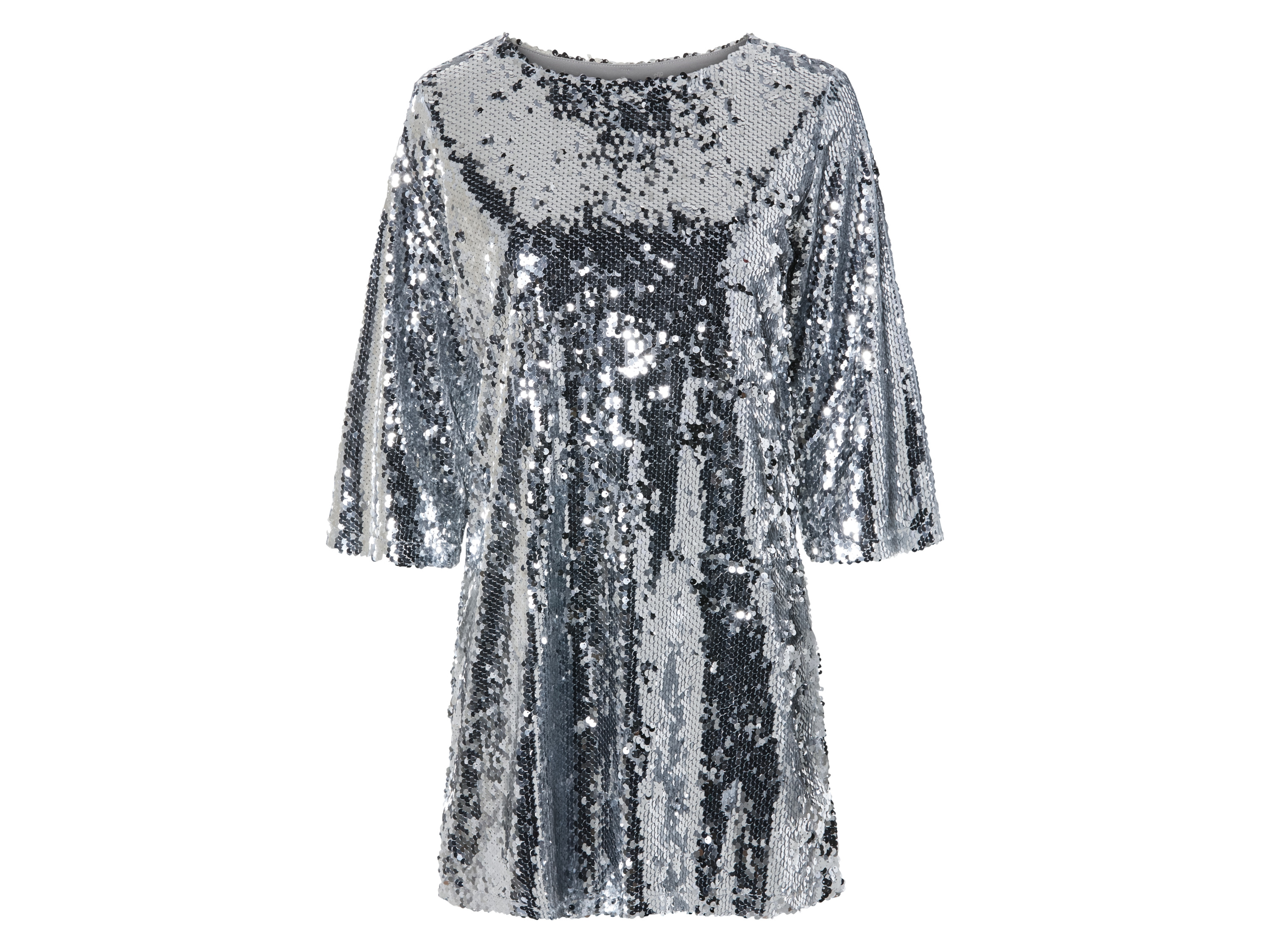 esmara® Dámské šaty s flitry (M(40/42), stříbrná)