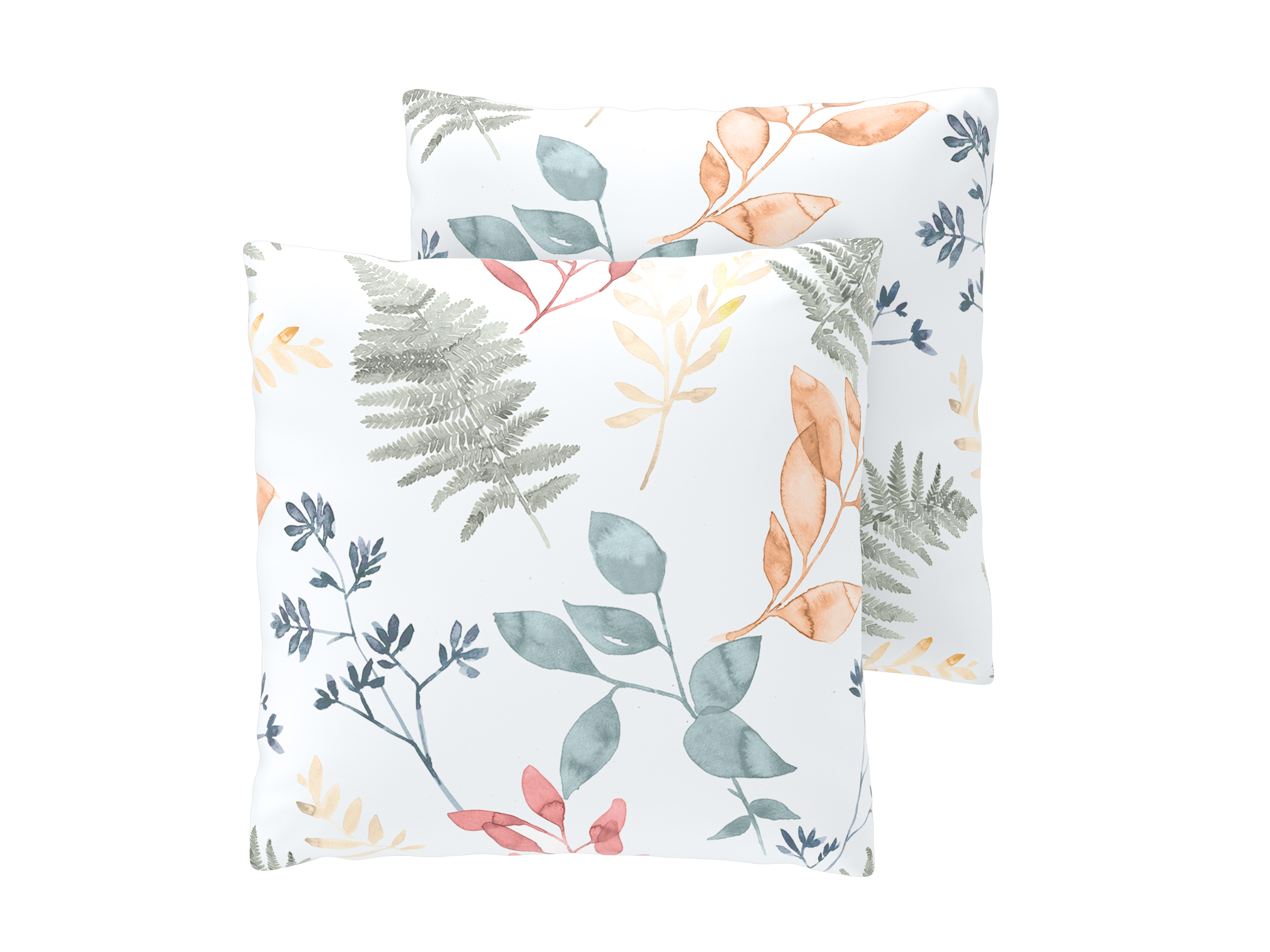 Livarno® Potah na polštář z mikrovláknitého saténu, 50 x 60 cm, 2 kusy (Rostliny bílé)