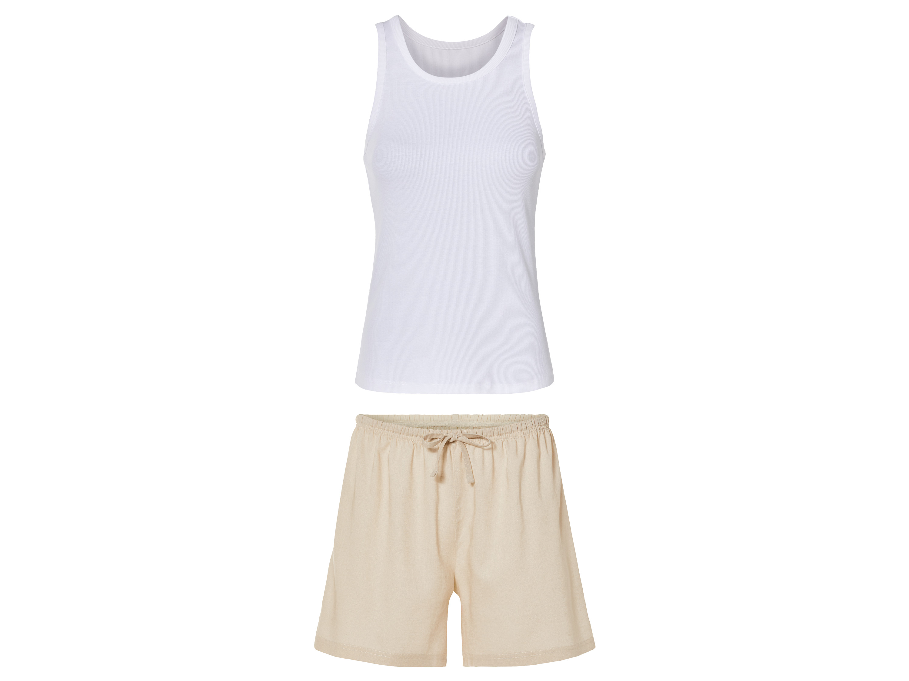 esmara® Dámské pyžamo (XL (48/50), bílá/béžová)
