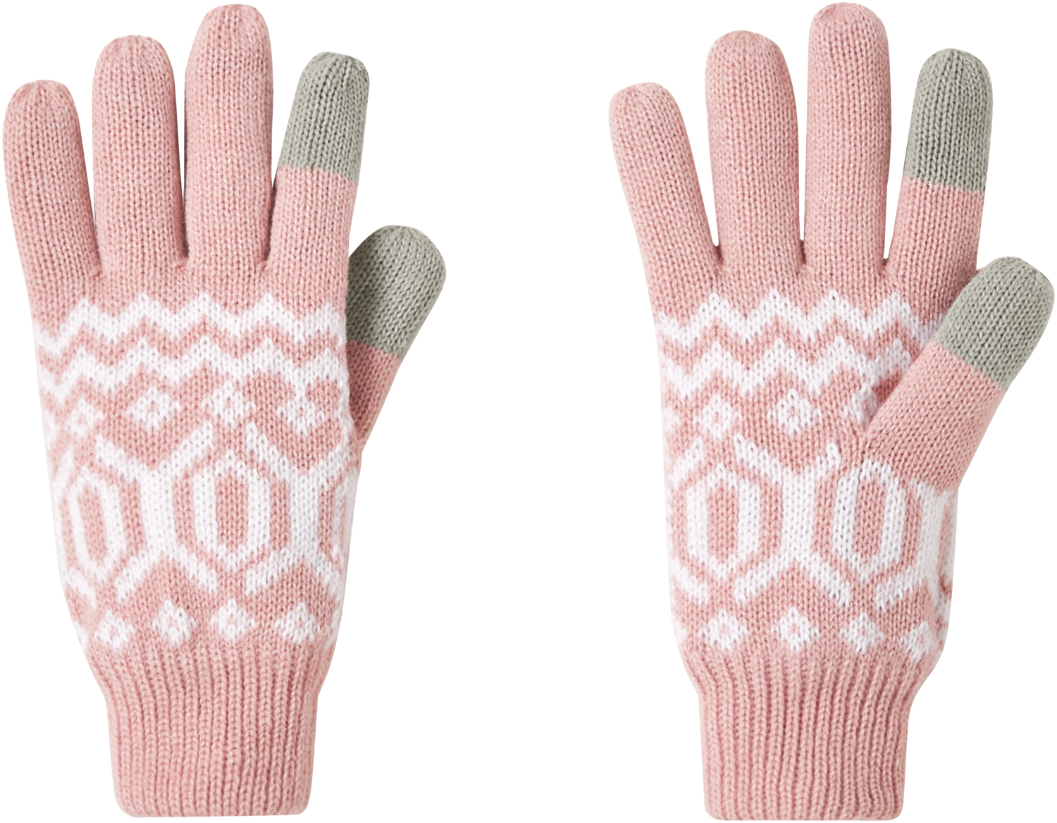 Esmara® Dámské pletené rukavice (růžová/béžová)