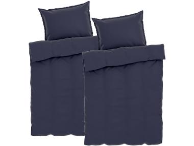 Sada saténového ložního povlečení, 140 x 200 cm, 70 x 90 cm, modrá, 2dílná