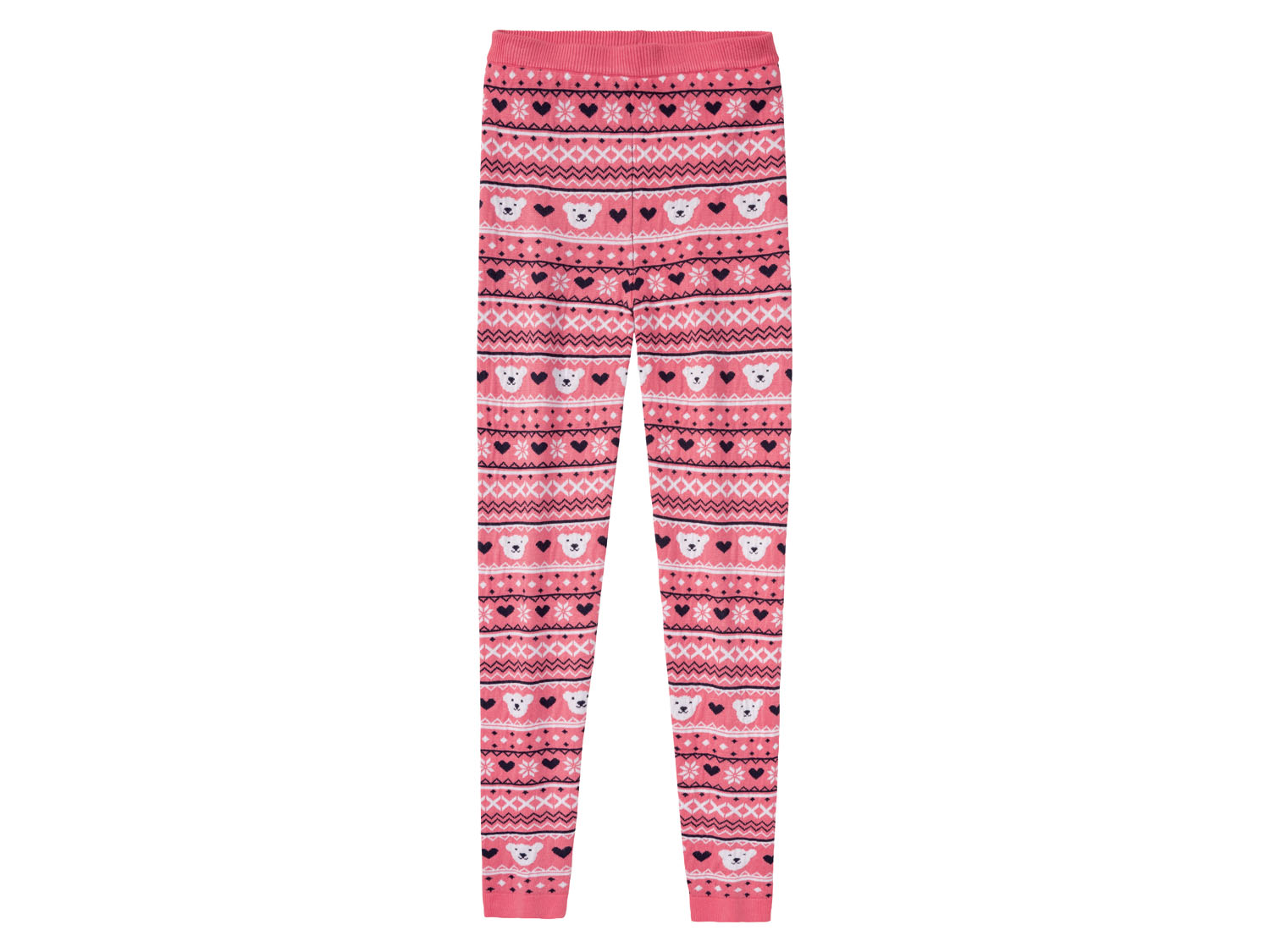 pepperts!® Dívčí vánoční pletené legíny (134/140, růžová)