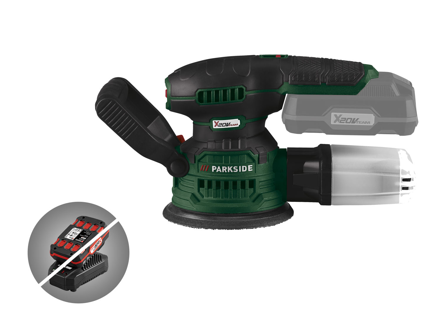 PARKSIDE® Aku excentrická bruska PAEXS 20-Li B2 – bez akumulátoru a nabíječky