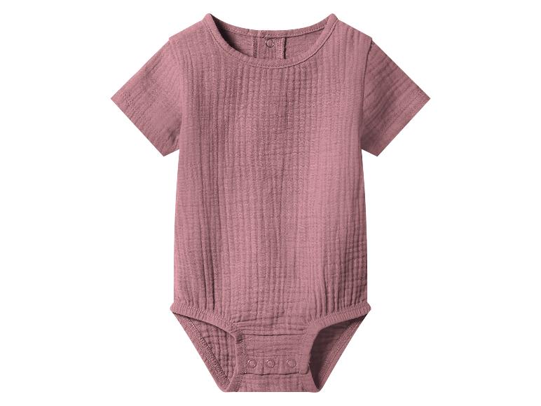 Růžové dětské body s krátkým rukávem a knoflíky