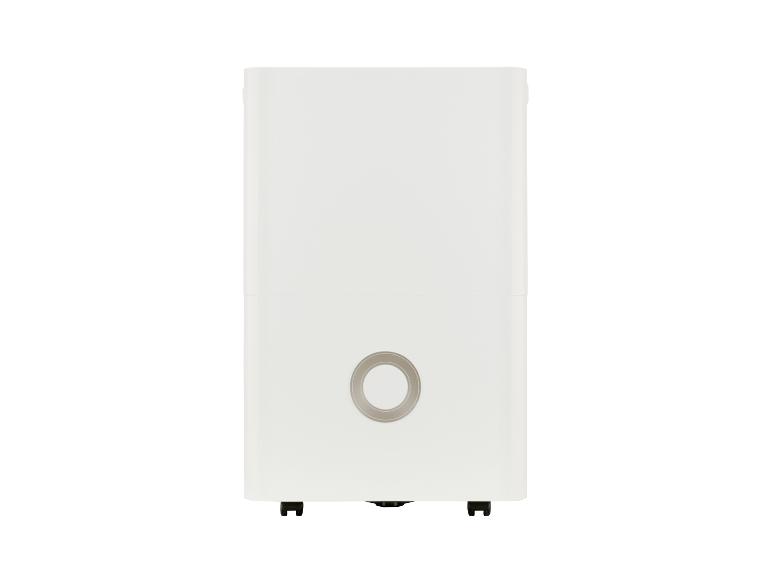 Bílý odvlhčovač vzduchu s kulatým displejem na přední straně.