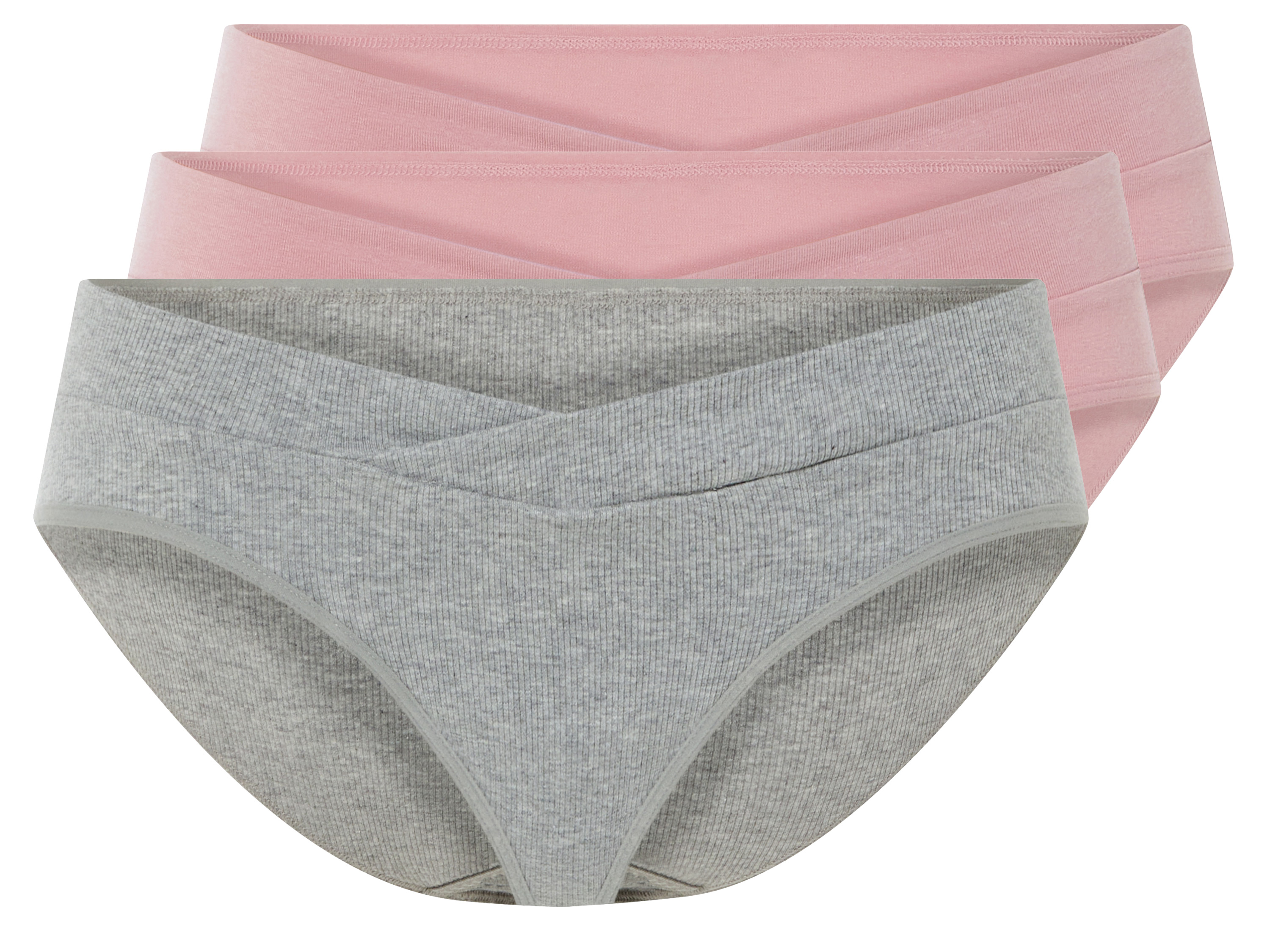 esmara® Dámské kalhotky s BIO bavlnou, 3 kusy (Xl(48/50), šedá / světle růžová)