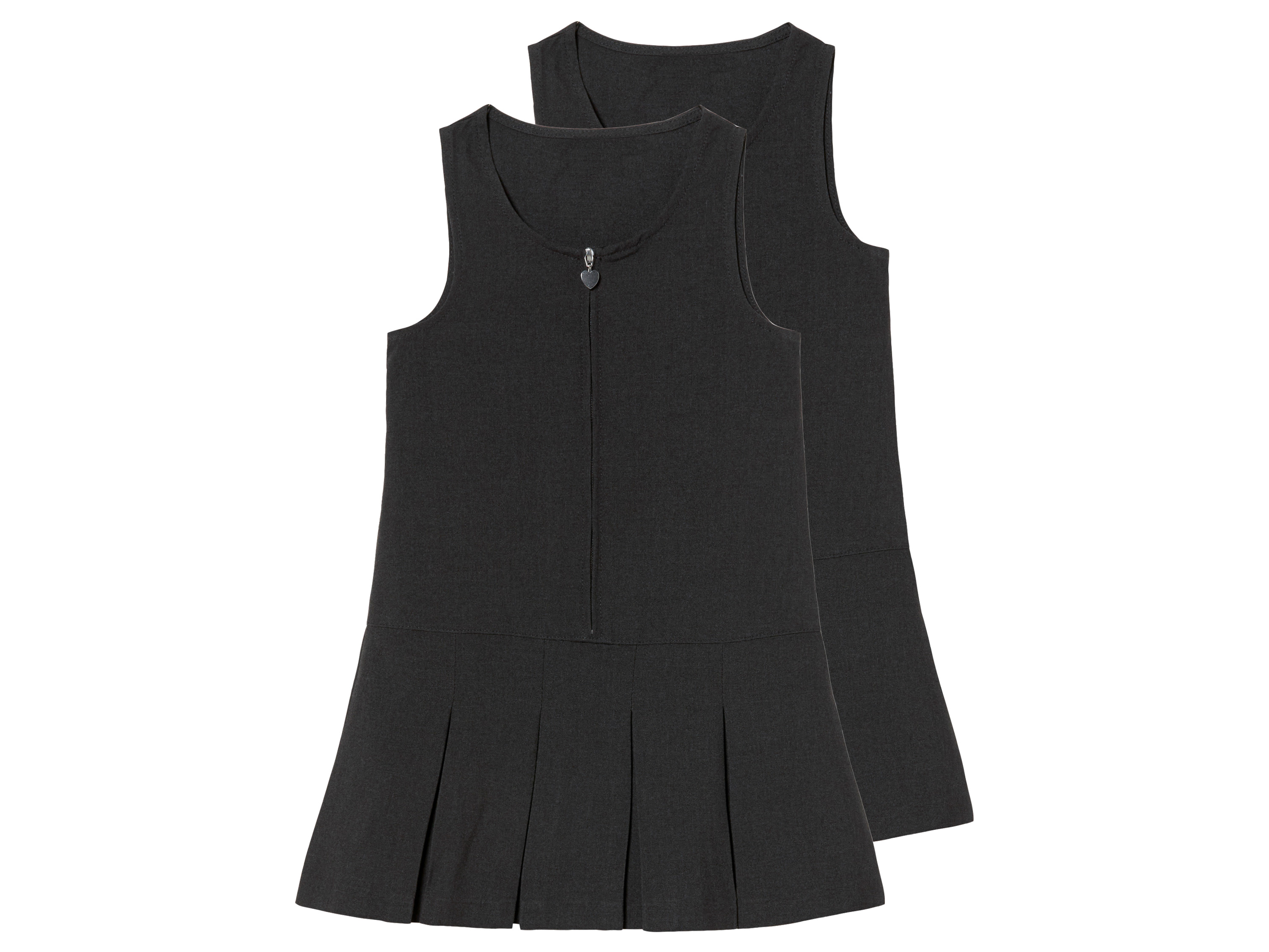 Dívčí šaty, 2 kusy (šedá, 128)