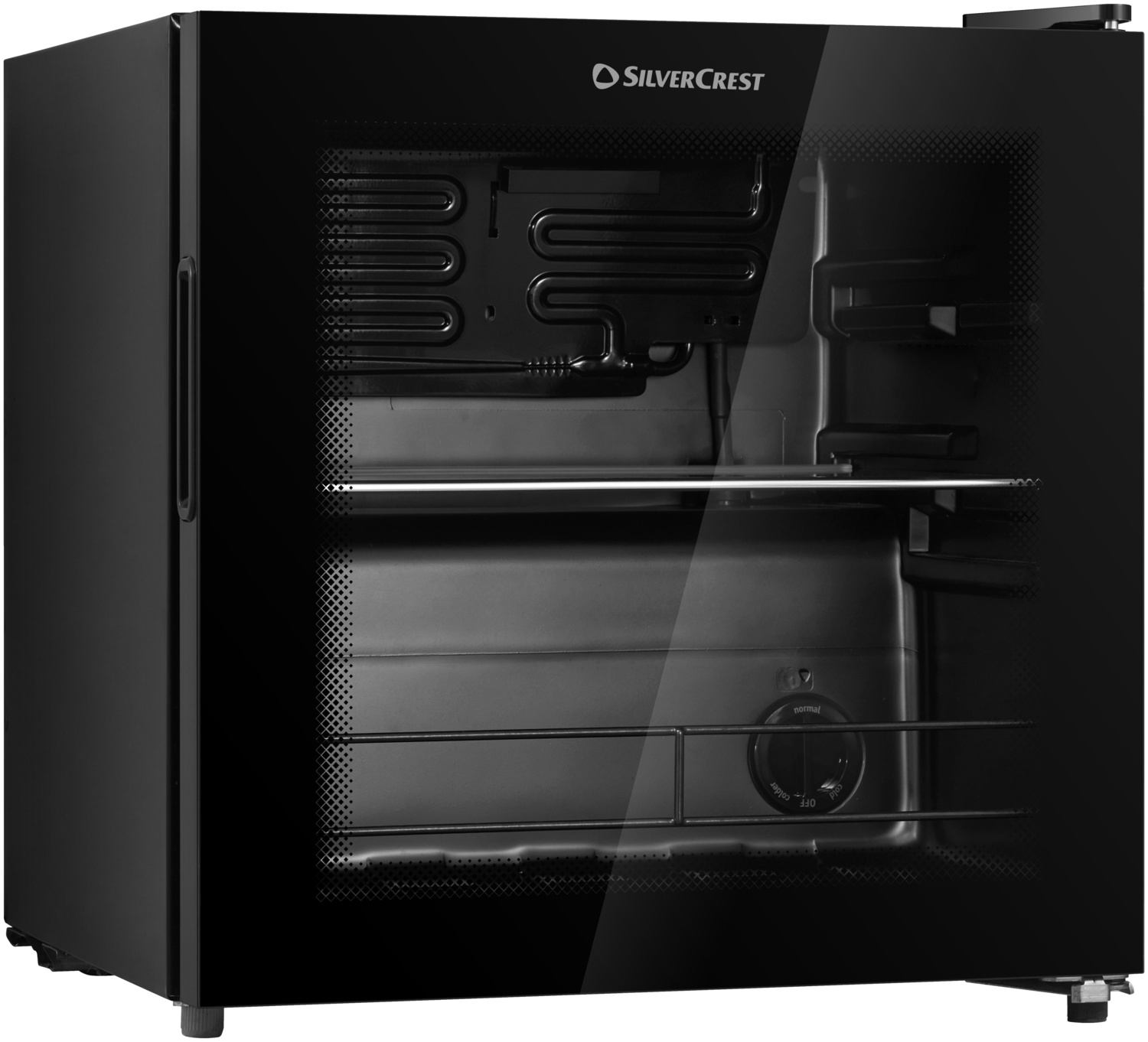 Silvercrest® Chladnička na nápoje »Hg15046«, s prosklenými dveřmi.
