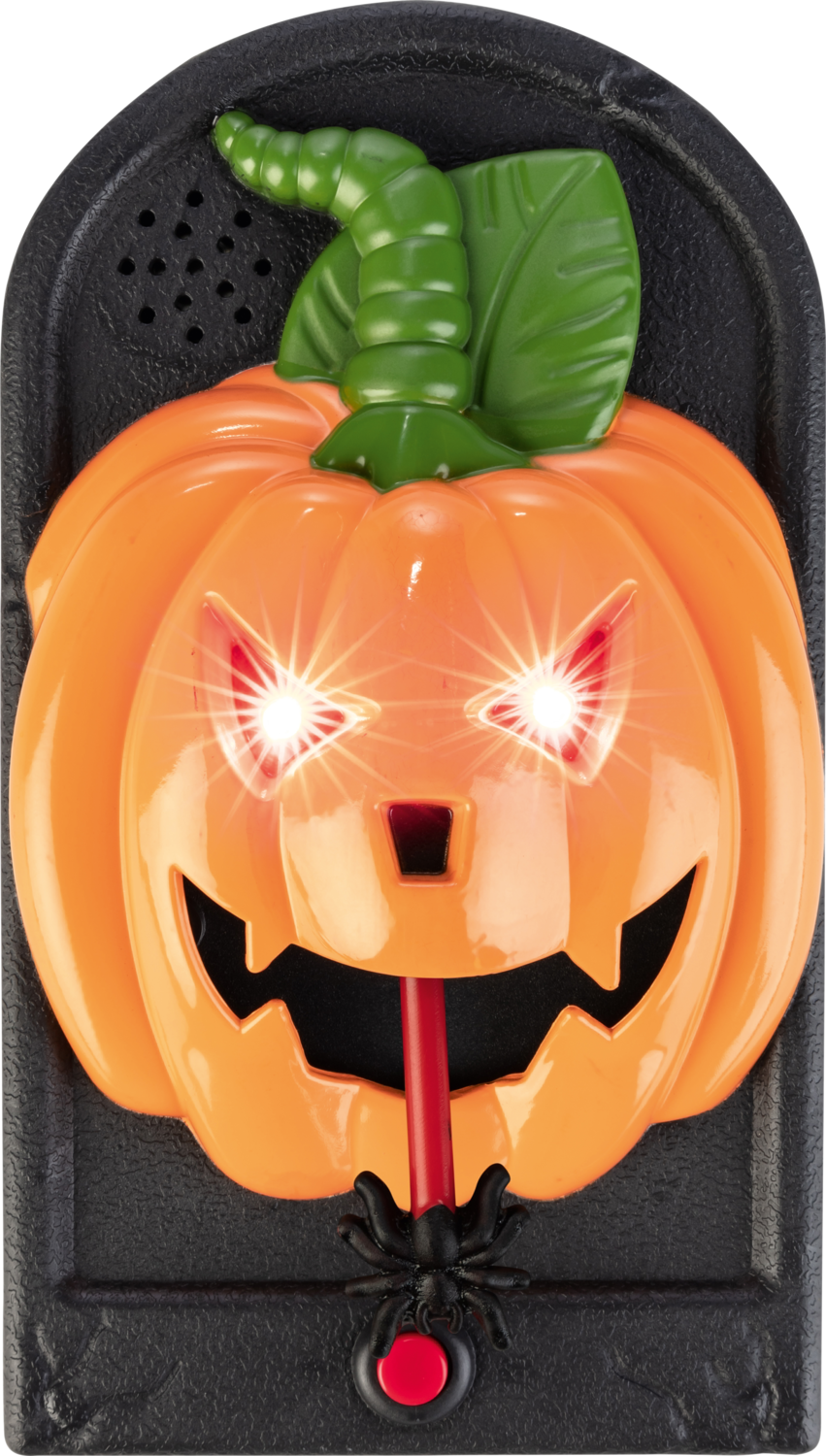 Halloweenský zvonek na dveře se zvuky a LED osvětlením (dýně)