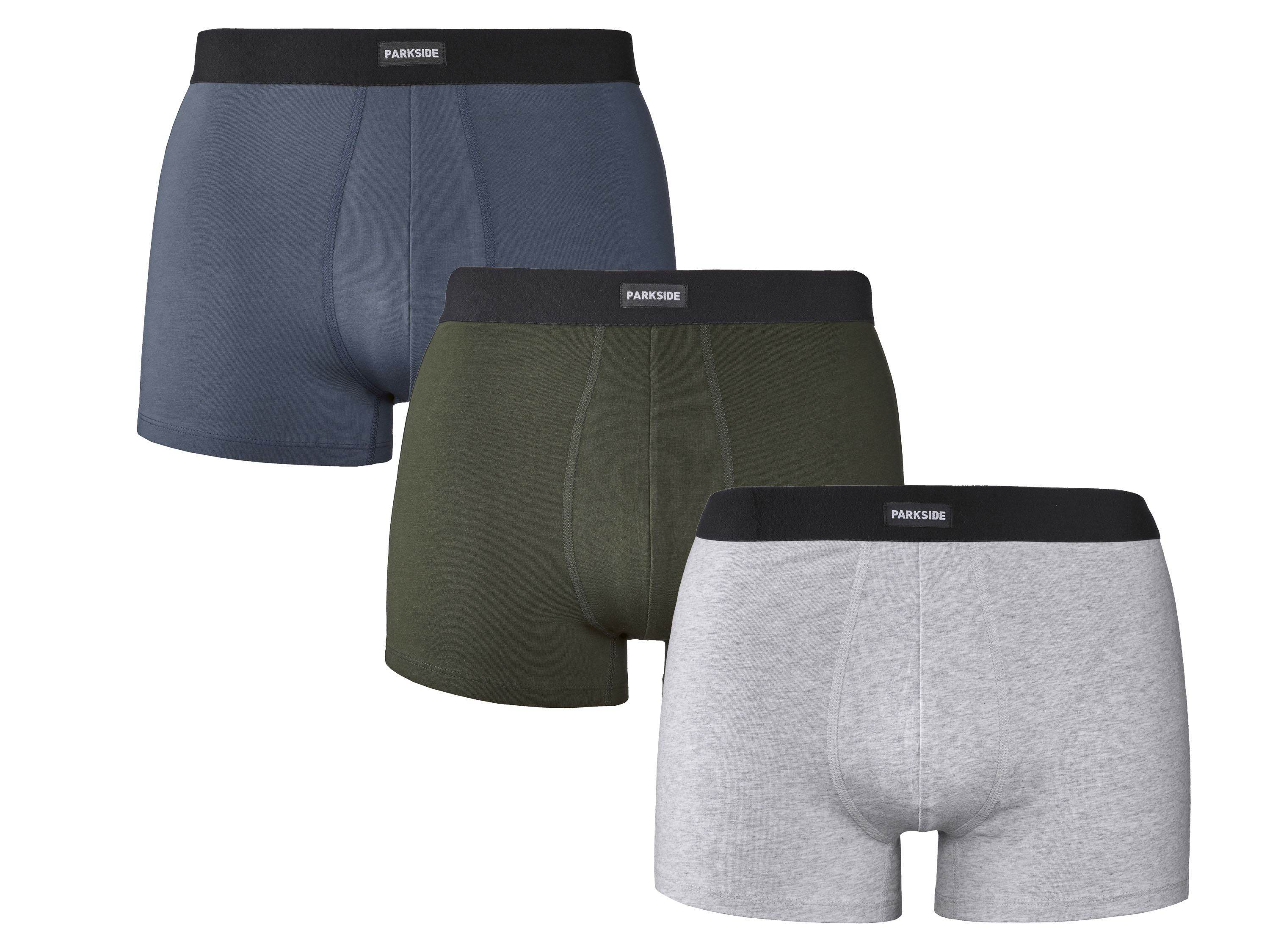Parkside® Pánské boxerky, 3 kusy (zelená/modrá/šedá, 4/S)