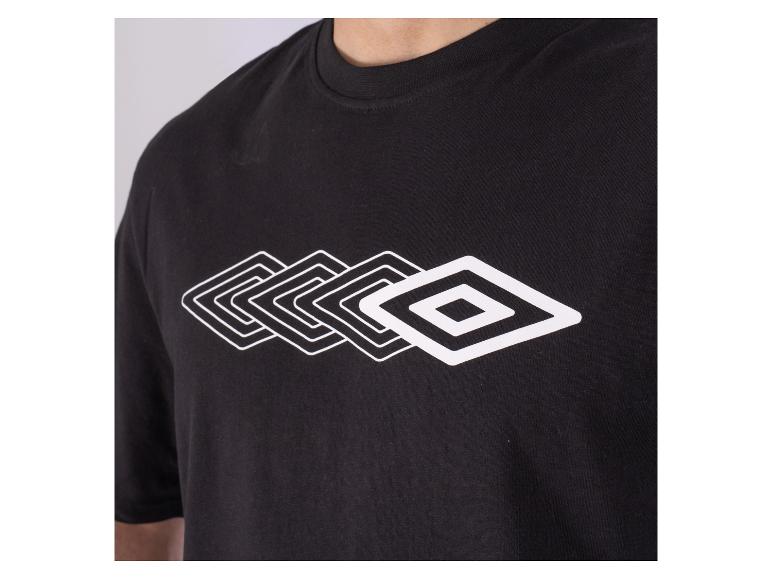 Černé tričko s bílým vzorem loga Umbro